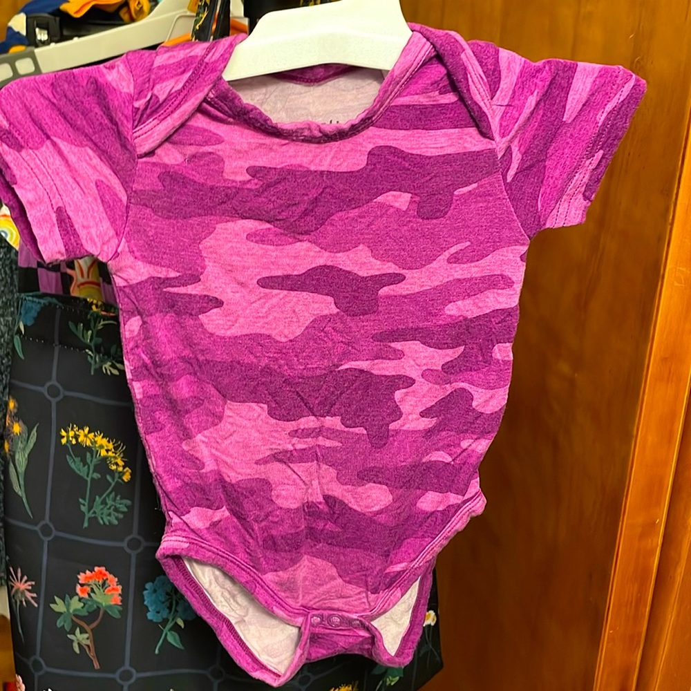 Little Sleepies Purple Bamboo Camouflage Onesie 6-12 months